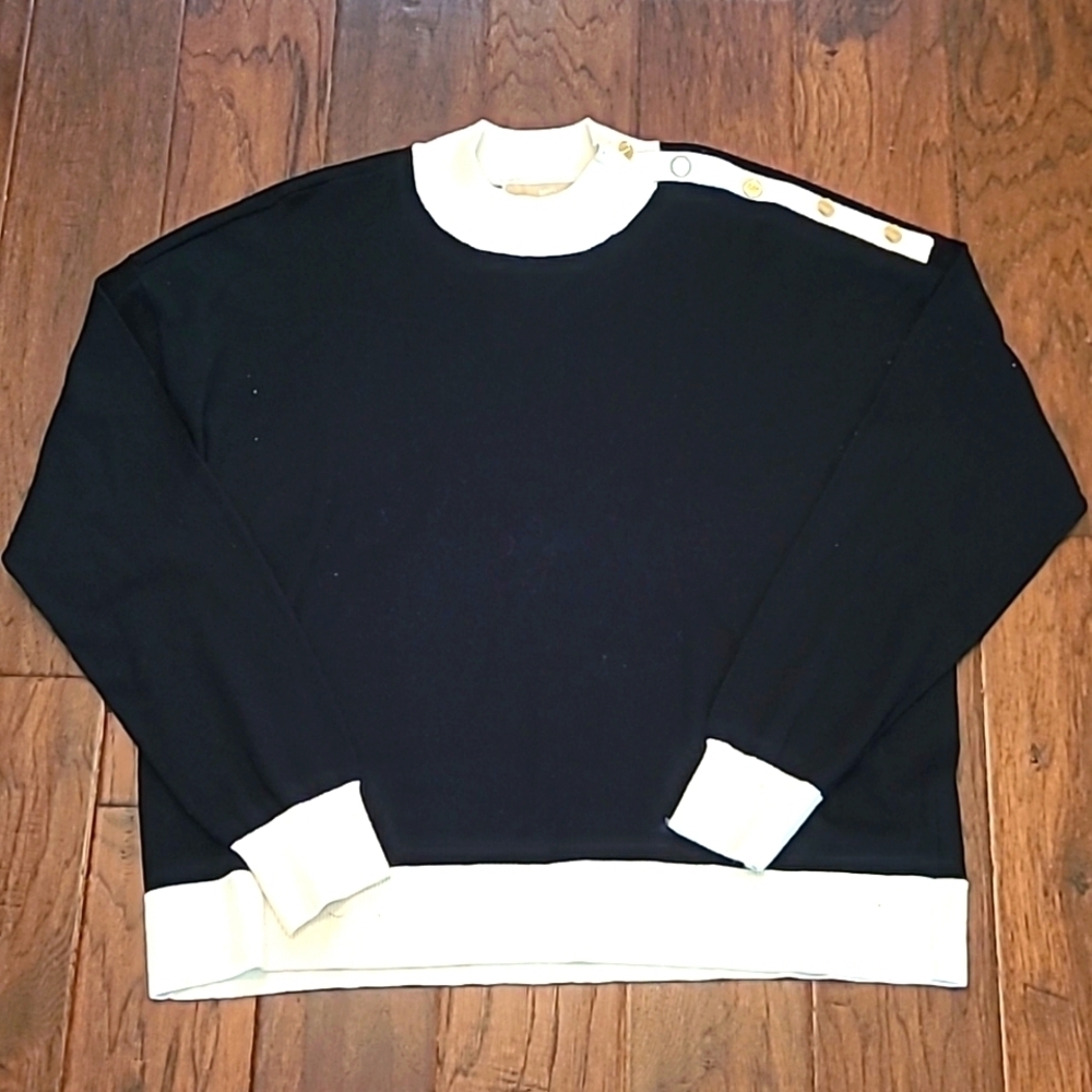 NWT Michael Kors black & bone colored sweater size XL
